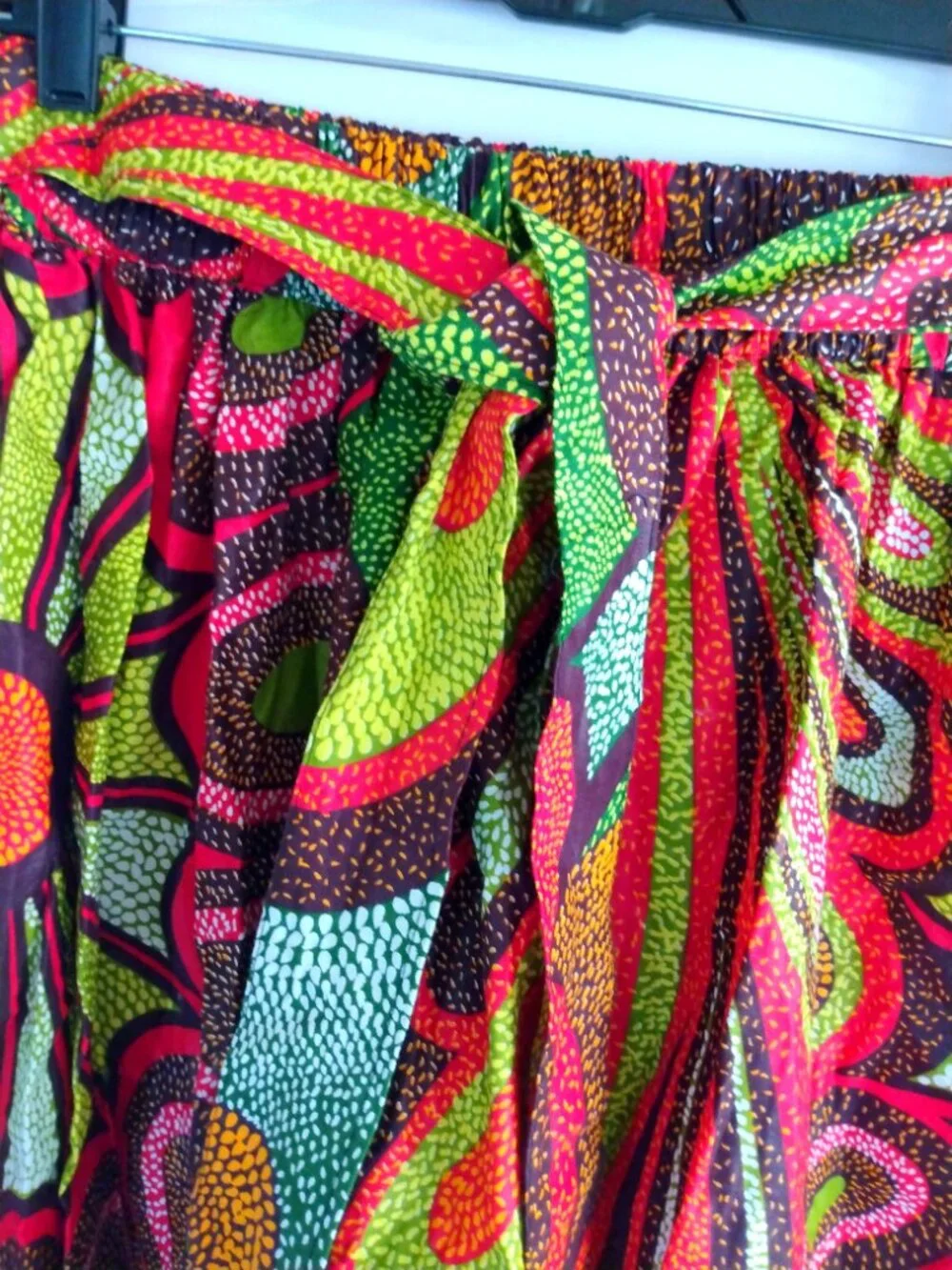 Whimsical Floral High Low Skirt XL Boho Festival Vibrant Art-to-Wear Artsy